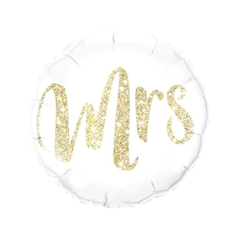 Party Austria Folienballon Hochzeitssballon Brautpaar Braut Bräutigam Mr Mrs Hochzeit Ballon (Mrs weiß/gold) von Party Austria