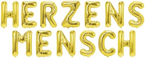 Party Austria Folienballon Schriftzug 35cm Höhe Buchstabenballon Hochzeit/Verlobung/Heiratsantrag Luftballon (Herzensmensch) von Party Austria
