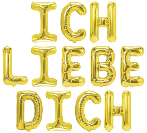Party Austria Folienballon Schriftzug 35cm Höhe Buchstabenballon Hochzeit/Verlobung/Heiratsantrag Luftballon (Ich liebe dich) von Party Austria