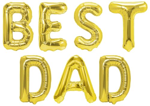 Party Austria Folienballon Schriftzug 35cm Höhe Buchstabenballon Mama/Papa/Oma/Opa Luftballon (Best Dad) von Party Austria