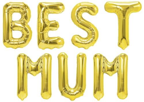 Party Austria Folienballon Schriftzug 35cm Höhe Buchstabenballon Mama/Papa/Oma/Opa Luftballon (Best Mum) von Party Austria