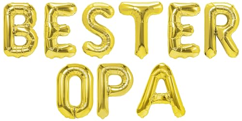 Party Austria Folienballon Schriftzug 35cm Höhe Buchstabenballon Mama/Papa/Oma/Opa Luftballon (Bester Opa) von Party Austria