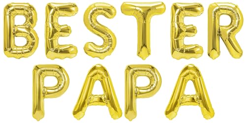 Party Austria Folienballon Schriftzug 35cm Höhe Buchstabenballon Mama/Papa/Oma/Opa Luftballon (Bester Papa) von Party Austria
