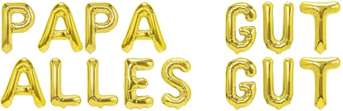 Party Austria Folienballon Schriftzug 35cm Höhe Buchstabenballon Mama/Papa/Oma/Opa Luftballon (Papa Gut alles Gut) von Party Austria