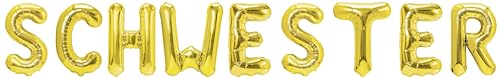 Party Austria Folienballon Schriftzug 35cm Höhe Buchstabenballon Mama/Papa/Oma/Opa Luftballon (Schwester) von Party Austria