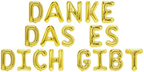 Party Austria Folienballon Schriftzug 35cm Höhe Buchstabenballon Welcome Home/Willkommen/Alles Gute/Danke/Gute Besserung Luftballon (Danke das es dich gibt) von Party Austria
