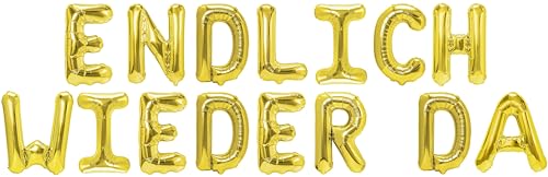Party Austria Folienballon Schriftzug 35cm Höhe Buchstabenballon Welcome Home/Willkommen/Alles Gute/Danke/Gute Besserung Luftballon (Endlich wieder da) von Party Austria
