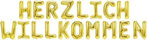 Party Austria Folienballon Schriftzug 35cm Höhe Buchstabenballon Welcome Home/Willkommen/Alles Gute/Danke/Gute Besserung Luftballon (Herzlich Willkommen) von Party Austria