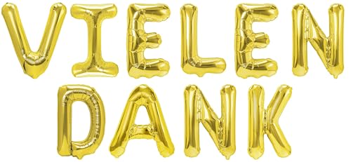Party Austria Folienballon Schriftzug 35cm Höhe Buchstabenballon Welcome Home/Willkommen/Alles Gute/Danke/Gute Besserung Luftballon (Vielen Dank) von Party Austria