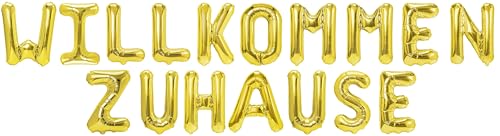 Party Austria Folienballon Schriftzug 35cm Höhe Buchstabenballon Welcome Home/Willkommen/Alles Gute/Danke/Gute Besserung Luftballon (Willkommen Zuhause) von Party Austria
