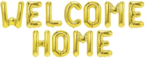 Party Austria Folienballon Schriftzug 35cm Höhe Buchstabenballon Welcome Home/Willkommen/Alles Liebe/Danke Luftballon (Welcome Home) von Party Austria