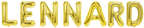 Party Austria Folienballon Schriftzug mit Wunschnamen 35cm Höhe Buchstabenballon Namensballon Jungennamen männliche Namen Männernamen Luftballon (Lennard) von Party Austria