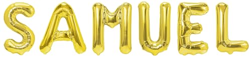 Party Austria Folienballon Schriftzug mit Wunschnamen 35cm Höhe Buchstabenballon Namensballon Jungennamen männliche Namen Männernamen Luftballon (Samuel) von Party Austria