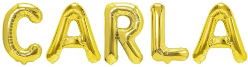 Party Austria Folienballon Schriftzug mit Wunschnamen 35cm Höhe Buchstabenballon Namensballon Mädchennamen weibliche Namen Frauennamen Luftballon (Carla) von Party Austria