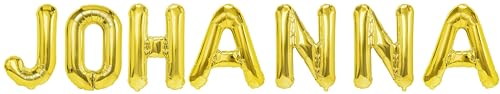 Party Austria Folienballon Schriftzug mit Wunschnamen 35cm Höhe Buchstabenballon Namensballon Mädchennamen weibliche Namen Frauennamen Luftballon (Johanna) von Party Austria