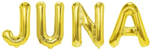 Party Austria Folienballon Schriftzug mit Wunschnamen 35cm Höhe Buchstabenballon Namensballon Mädchennamen weibliche Namen Frauennamen Luftballon (Juna) von Party Austria