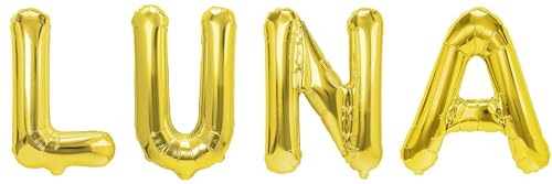 Party Austria Folienballon Schriftzug mit Wunschnamen 35cm Höhe Buchstabenballon Namensballon Mädchennamen weibliche Namen Frauennamen Luftballon (Luna) von Party Austria
