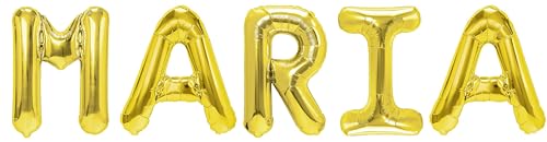 Party Austria Folienballon Schriftzug mit Wunschnamen 35cm Höhe Buchstabenballon Namensballon Mädchennamen weibliche Namen Frauennamen Luftballon (Maria) von Party Austria