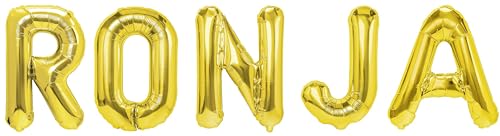 Party Austria Folienballon Schriftzug mit Wunschnamen 35cm Höhe Buchstabenballon Namensballon Mädchennamen weibliche Namen Frauennamen Luftballon (Ronja) von Party Austria