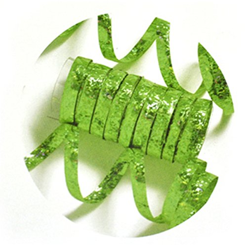 Einfarbige Glitzer Luftschlangen grün von Party Bags 2 Go