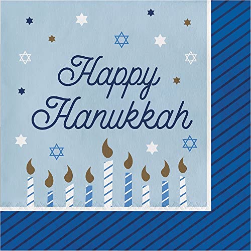 Chanukkah-Party-Servietten, 32 Stück, 2 Packungen mit 16-fädigen, Chanukka-Feier, 16,5 x 16,5 cm Chanukkah-Party-Servietten, 32 Stück, 2 Packungen mit 16-fädigen, Chanukka-Feier, 16,5 x 16,5 cm von Party Creations