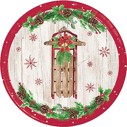 Party Creations Vintage-Dessertteller, Weihnachtsmotiv, 24 Stück (3 Packungen mit je 8 Karat) von Party Creations