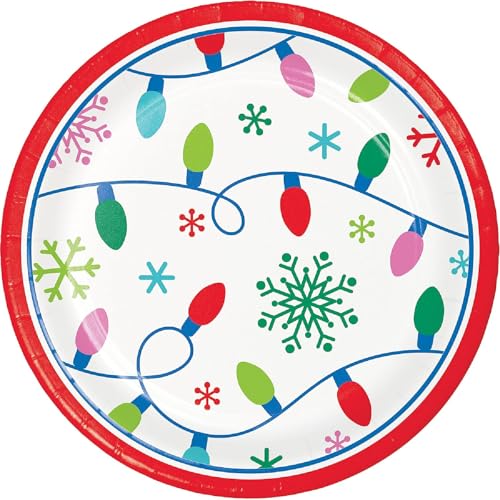 Party Creations Weihnachtliche Dessert-Pappteller, 24 Stück, 3 Packungen mit je 8 Stück, 17,8 cm große Teller im Merry Everything Design von Party Creations