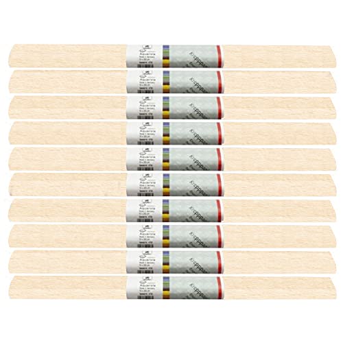 PARTY DISCOUNT wasserfestes Krepppapier | 250x50 cm | Feinkrepp Maibaum Dekoration Farbecht (Creme, 10 Rollen) von Party Discount