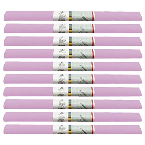 PARTY DISCOUNT wasserfestes Krepppapier | 250x50 cm | Feinkrepp Maibaum Dekoration Farbecht (Hell Pink, 10 Rollen) von Party Discount