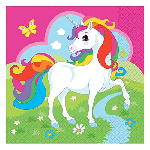 PARTY DISCOUNT NEU Servietten Einhorn, 20 Stück, 33x33 cm von PARTY DISCOUNT