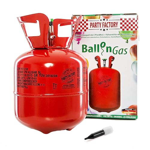 Helium Ballongas für 20 Ballons | Heliumflasche 140L Gasfüllung Folienballons Luftballons | Party Hochzeit Helium Ballongas für 20 Ballons | Heliumflasche 140L Gasfüllung Folienballons Luftballons | Party Hochzeit von Party Factory