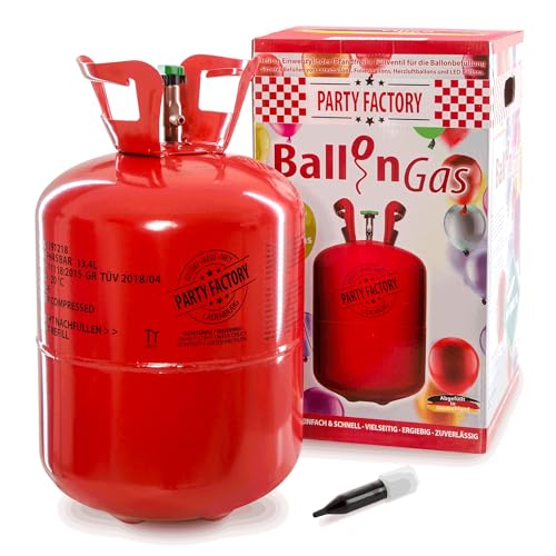 Helium Ballongas für 50 Ballons | Heliumflasche 400L Gasfüllung Folienballons Luftballons | Party Hochzeit (1 x Ballongas 50) von Party Factory