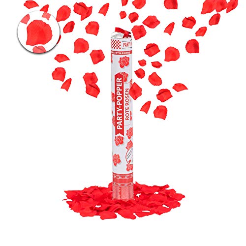 Party Factory 1 Party Popper, 40 cm, Rote Rosen Konfetti, bis 8 m Effekthöhe, Konfettiregen für Hochzeit, Valentinstag oder Junggesellenabschied Party Factory 1 Party Popper, 40 cm, Rote Rosen Konfetti, bis 8 m Effekthöhe, Konfettiregen für Hochzeit, Valentinstag oder Junggesellenabschied von Party Factory