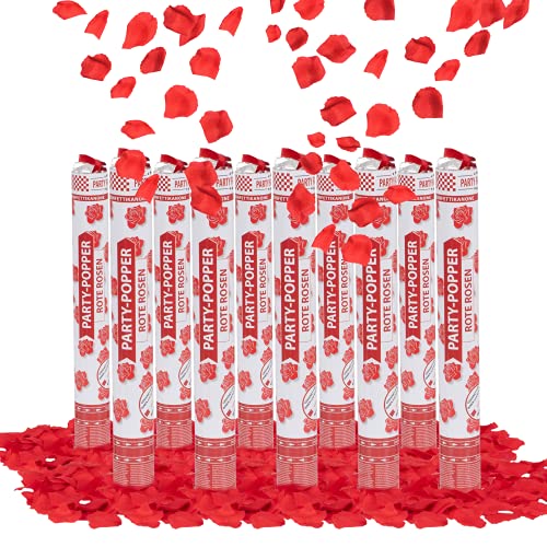 Party Factory 10er Set Party Popper, 40 cm, Rote Rosen Konfetti, bis 8 m Effekthöhe, Konfettiregen für Hochzeit, Valentinstag oder Junggesellenabschied Party Factory 10er Set Party Popper, 40 cm, Rote Rosen Konfetti, bis 8 m Effekthöhe, Konfettiregen für Hochzeit, Valentinstag oder Junggesellenabschied von Party Factory