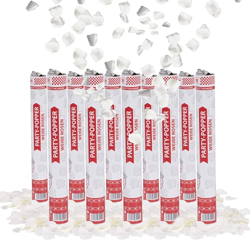 Party Factory 10er Set Party Popper, 40 cm, Weiße Rosen Konfetti, bis 8 m Effekthöhe, Konfettiregen für Hochzeit, Valentinstag oder Jahrestag Party Factory 10er Set Party Popper, 40 cm, Weiße Rosen Konfetti, bis 8 m Effekthöhe, Konfettiregen für Hochzeit, Valentinstag oder Jahrestag von Party Factory