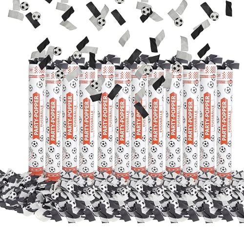 Party Factory 12 Party Popper, 40 cm, Fußball Konfetti bis 8 m Effekthöhe, Fanartikel für WM oder EM, Fußballspiele, Länderspiele Party Factory 12 Party Popper, 40 cm, Fußball Konfetti bis 8 m Effekthöhe, Fanartikel für WM oder EM, Fußballspiele, Länderspiele von Party Factory