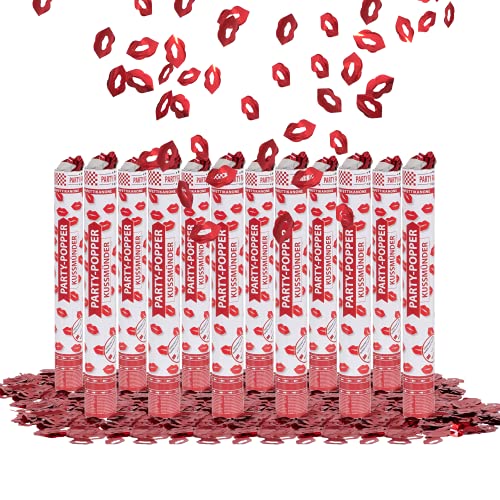Party Factory 12er Set Party Popper, 40 cm, Kuss Mund Konfetti, bis 8 m Flughöhe, Konfettiregen für Valentinstag, Jahrestag oder Junggesellenabschied Party Factory 12er Set Party Popper, 40 cm, Kuss Mund Konfetti, bis 8 m Flughöhe, Konfettiregen für Valentinstag, Jahrestag oder Junggesellenabschied von Party Factory