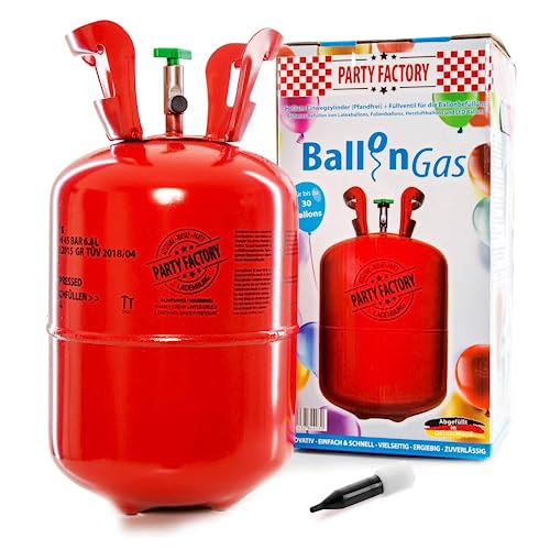 Party Factory Ballongas Helium für 30 Luftballons Heliumgas Gasflasche von Party Factory