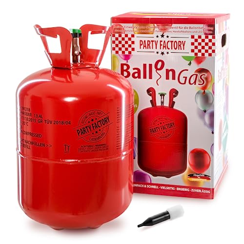 Party Factory Ballongas Helium für 50 Luftballons Heliumgas Gasflasche von Party Factory