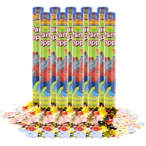 Party Factory `Benjamin Blümchen´ Party Popper 10er Set, 40 cm Konfettikanone mit bunt schimmerndem Konfetti, bis zu 8 m Flughöhe Party Factory `Benjamin Blümchen´ Party Popper 10er Set, 40 cm Konfettikanone mit bunt schimmerndem Konfetti, bis zu 8 m Flughöhe von Party Factory