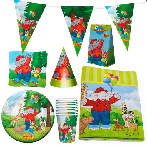 Party Factory `Benjamin Blümchen´ XXL-Set, 10 Becher, 10 Teller, 20 Servietten, 1 Tischdecke, 1 Wimpelkette, 10 Partyhüte und 10 Partytüten Party Factory `Benjamin Blümchen´ XXL-Set, 10 Becher, 10 Teller, 20 Servietten, 1 Tischdecke, 1 Wimpelkette, 10 Partyhüte und 10 Partytüten von Party Factory
