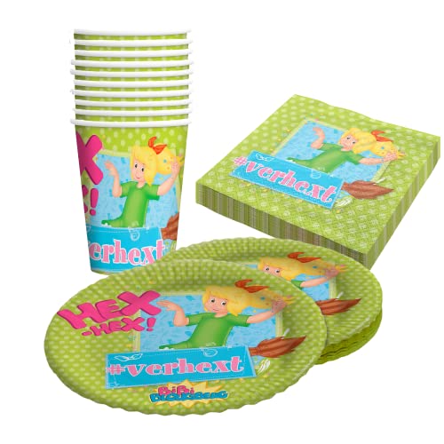 Party Factory `Bibi Blocksberg´ 40-teiliges Party Set mit 10 Bechern 250ml, 10 Tellern Ø 23cm und 20 Servietten 33x33cm, Partygeschirr für Geburtstag und Mottoparty Party Factory `Bibi Blocksberg´ 40-teiliges Party Set mit 10 Bechern 250ml, 10 Tellern Ø 23cm und 20 Servietten 33x33cm, Partygeschirr für Geburtstag und Mottoparty von Party Factory