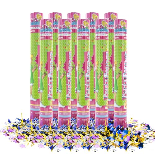 Party Factory `Bibi Blocksberg´ Party Popper 10er Set, 40 cm Konfettikanone mit bunt schimmerndem Konfetti, bis zu 8 m Flughöhe von Party Factory