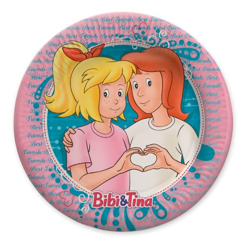 Party Factory Bibi & Tina 8x Pappteller, Einwegteller bunt, Ø23cm, Partyteller zum Kindergeburtstag von Party Factory