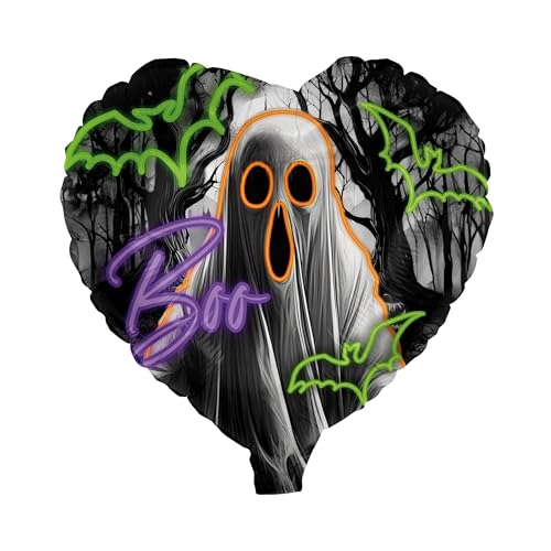 Party Factory Folienballon Halloween Gespenst 45 cm, Herz, Neon Schwarz, Ballon Helium geeignet, Gruseldeko, Luftballon für Halloweenparty und Mottoparty Party Factory Folienballon Halloween Gespenst 45 cm, Herz, Neon Schwarz, Ballon Helium geeignet, Gruseldeko, Luftballon für Halloweenparty und Mottoparty von Party Factory