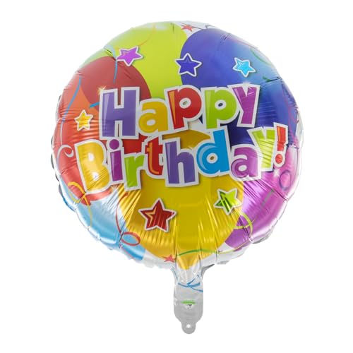 Party Factory Folienballon - Happy Birthday - bunter Luftballon, Ø 45 cm, Konfetti Ballon, Geburtstag, Heliumballon von Party Factory