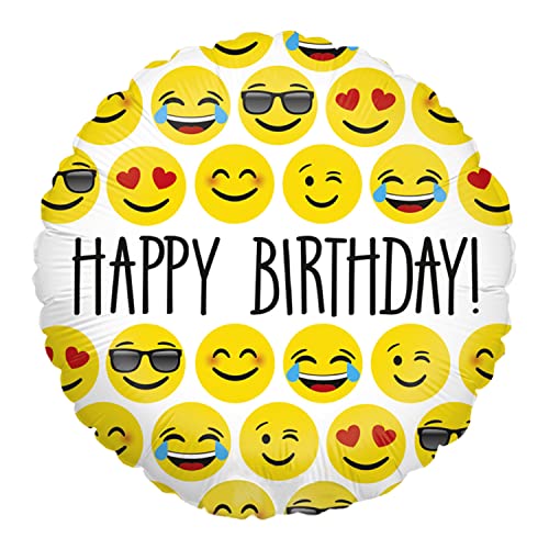Party Factory Folienballon Happy Emojy - Happy Birthday Ø 45cm, weiß, Heliumballon, Luftballon, Geburtstag, Party, Dekoration Party Factory Folienballon Happy Emojy - Happy Birthday Ø 45cm, weiß, Heliumballon, Luftballon, Geburtstag, Party, Dekoration von Party Factory
