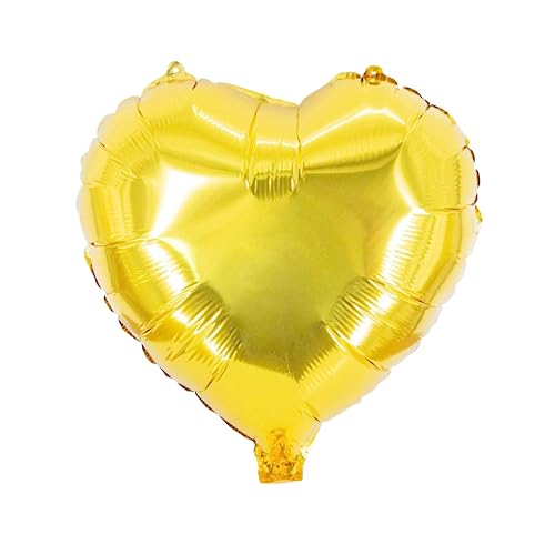 Party Factory Folienballon Herz, gold, Ø 45cm, Heliumballon, hochglänzender Luftballon Helium, Luftballons für Muttertag, Hochzeit, JGA, Geburtstag von Party Factory