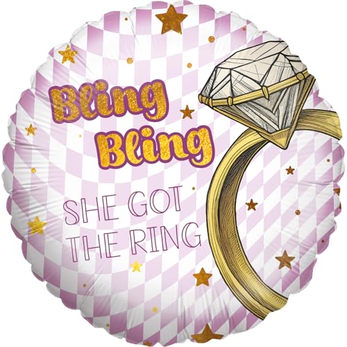 Party Factory Folienballon JGA 45 cm, Rund, Ballon Helium geeignet, Bling Bling, Bachelorette Party Deko, Luftballon für Junggesellinnenabschied und Bridal Shower Party Factory Folienballon JGA 45 cm, Rund, Ballon Helium geeignet, Bling Bling, Bachelorette Party Deko, Luftballon für Junggesellinnenabschied und Bridal Shower von Party Factory