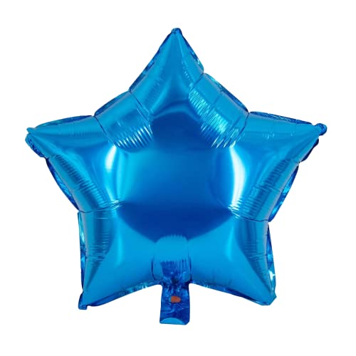 Party Factory Folienballon Stern, blau, Ø 45cm, Heliumballon, hochglänzender Luftballon für Geburtstag, Hochzeit, Party von Party Factory